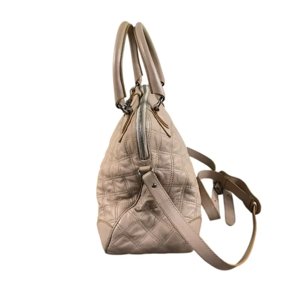 MARC JACOBS Whitney Quilted Leather Satchel Bag Blush Old Money Made In Italy